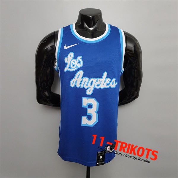 Neues Los Angeles Lakers (Davis #3) NBA Trikots Blau Retro Night