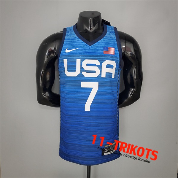 Jeux Olympiques (Durant #7) NBA Trikots USA Team 2021 Blau