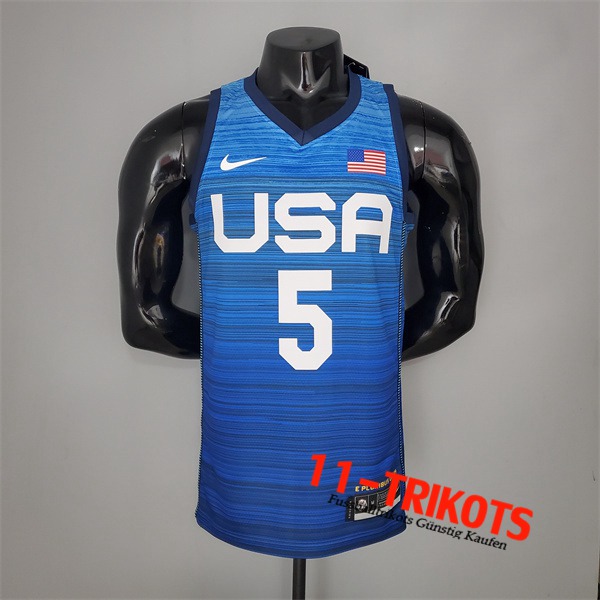 Jeux Olympiques (Laviine #5) NBA Trikots USA Team 2021 Blau