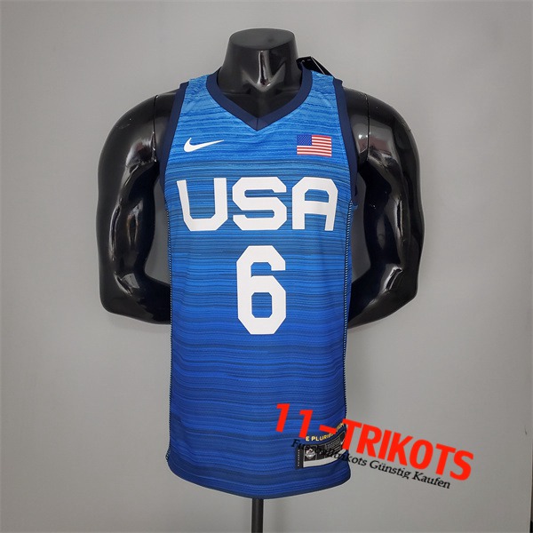 Jeux Olympiques (Lillard #6) NBA Trikots USA Team 2021 Blau