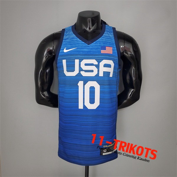 Jeux Olympiques (Tatum #10) NBA Trikots USA Team 2021 Blau