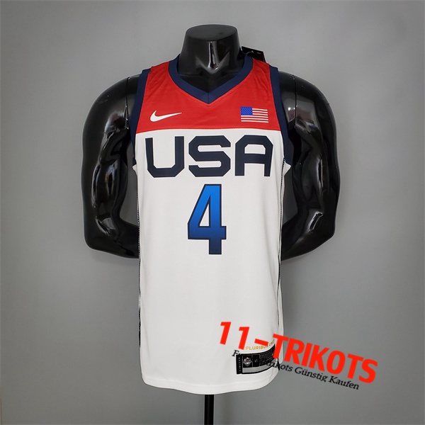 Jeux Olympiques (Beal #4) NBA Trikots USA Team 2021 Weiß