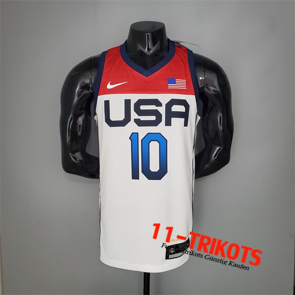 Jeux Olympiques (Tatum #10) NBA Trikots USA Team 2021 Weiß