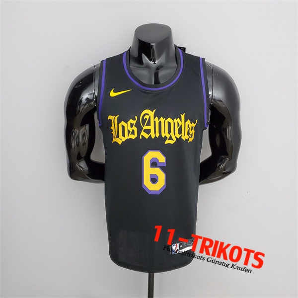 Los Angeles Lakers (James #6) NBA Trikots 2021 Schwarz