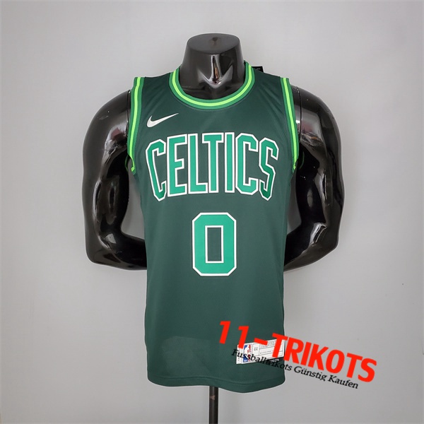Boston Celtics (Tatum #0) NBA Trikots 2021 Grün Bonus Edition Dark