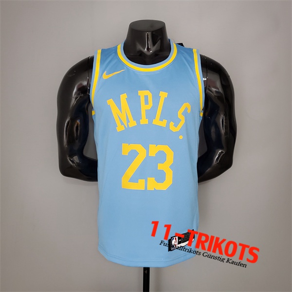 Los Angeles Lakers (James #23) NBA Trikots 2021 Blau Minneapolis Edition