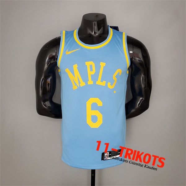Los Angeles Lakers (James #6) NBA Trikots 2021 Blau Minneapolis Edition