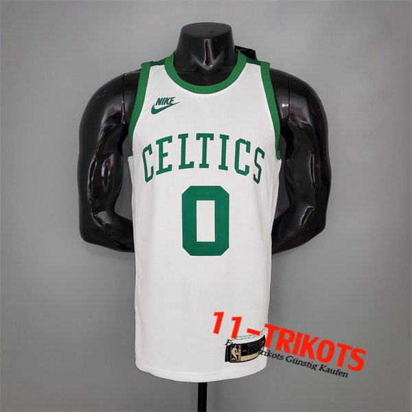 Boston Celtics (Tatum #0) NBA Trikots Weiß 75th Anniversary