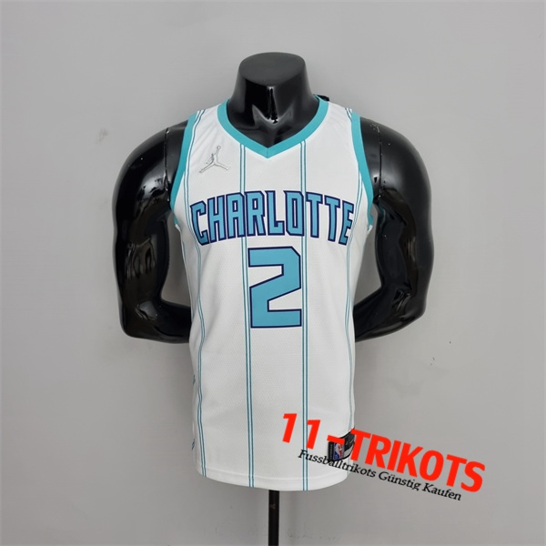 Charlotte Hornets (Ball #2) NBA Trikots Weiß 75th Anniversary