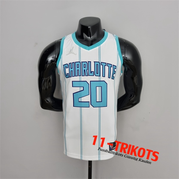 Charlotte Hornets (Hayward #20) NBA Trikots Weiß 75th Anniversary