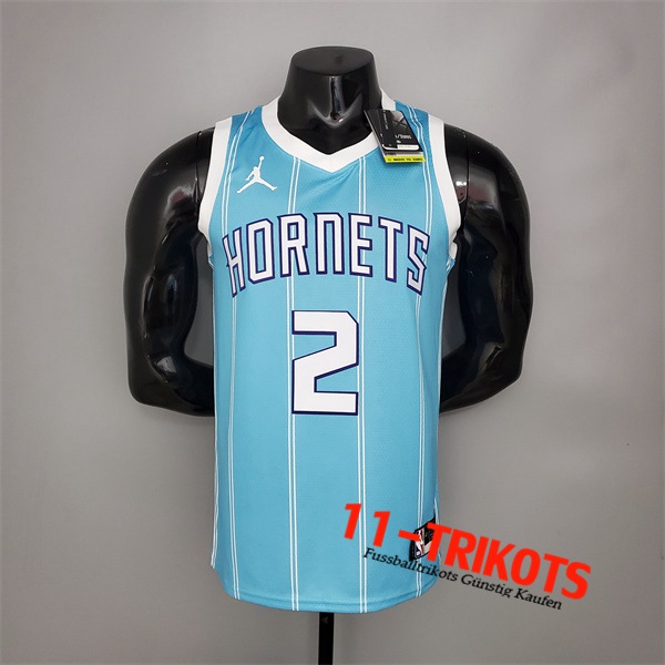 Neues Charlotte Hornets (Ball #2) NBA Trikots Blau