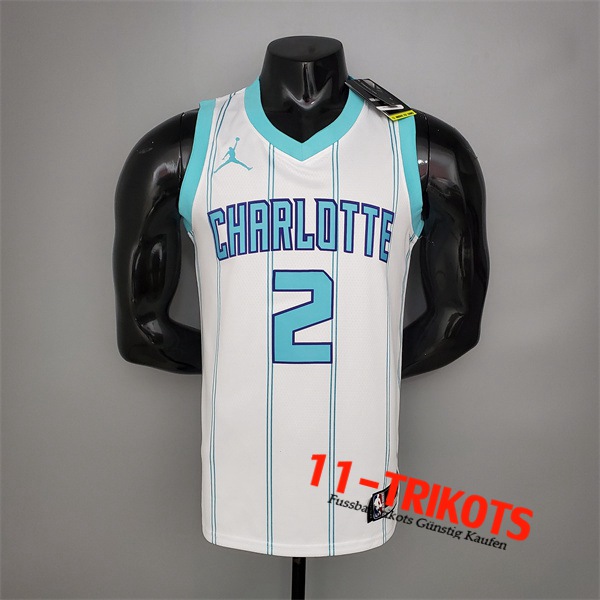 Neues Charlotte Hornets (Ball #2) NBA Trikots Weiß