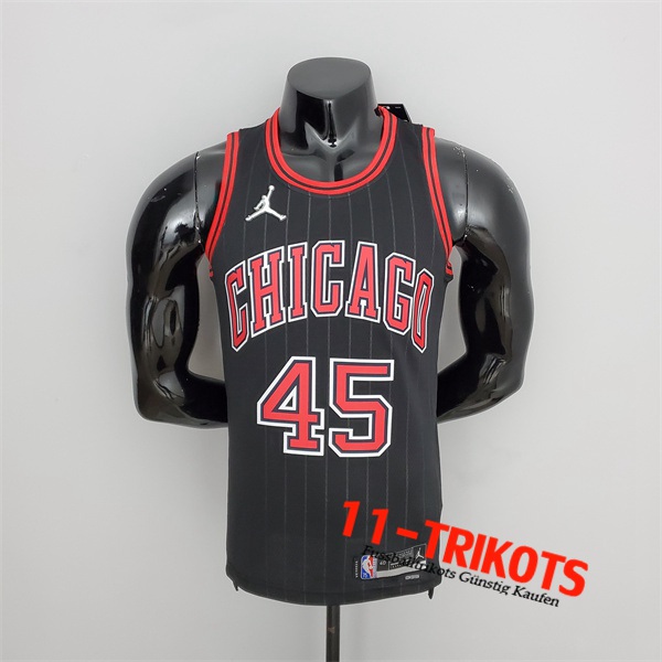 Chicago Bulls (Jordan #45) NBA Trikots Schwarz 75th Anniversary