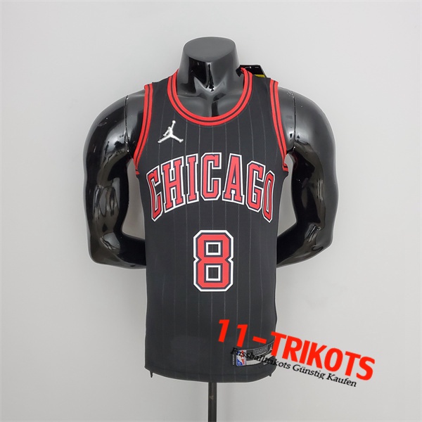 Chicago Bulls (Lavine #8) NBA Trikots Schwarz 75th Anniversary