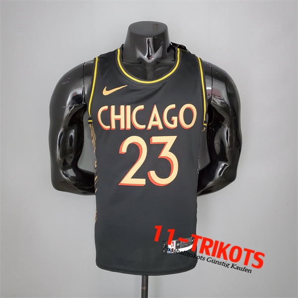 Chicago Bulls (Jordan #23) NBA Trikots Schwarz Team City Edition