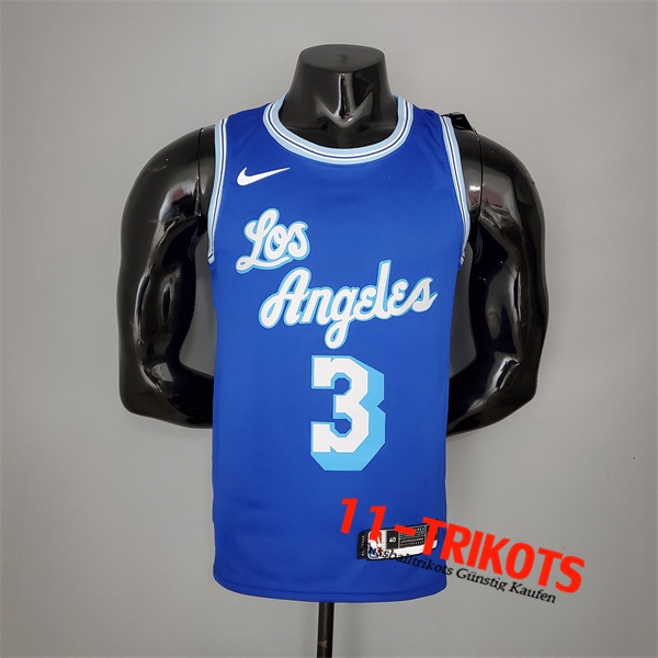 Los Angeles Lakers (Davis #3) NBA Trikots 2021 Retro Blau