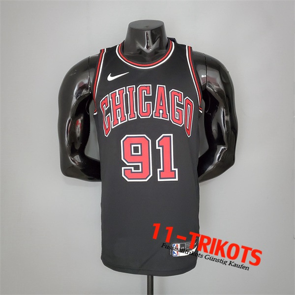 Chicago Bulls (Rooman #91) NBA Trikots Schwarz