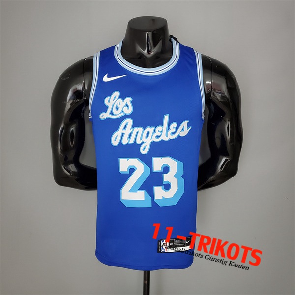 Los Angeles Lakers (James #23) NBA Trikots 2021 Retro Blau