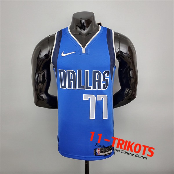 Dallas Mavericks (Doncic #77) NBA Trikots Blau 75th Anniversary