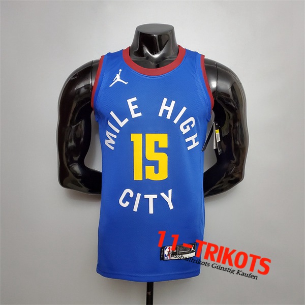 Neues Denver Nuggets (Jokic #15) NBA Trikots Blau Theme Limited City Edition