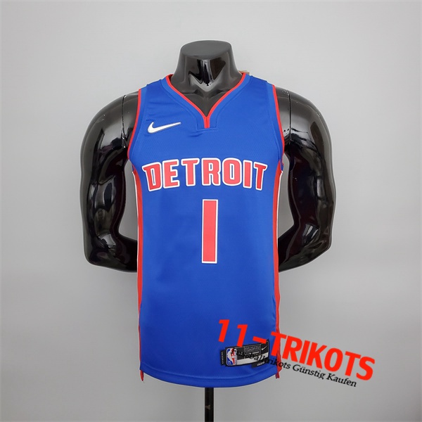 Detroit Pistons (Iverson #1) NBA Trikots Blau 75th Anniversary