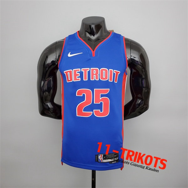 Detroit Pistons (Rosa #25) NBA Trikots Blau 75th Anniversary