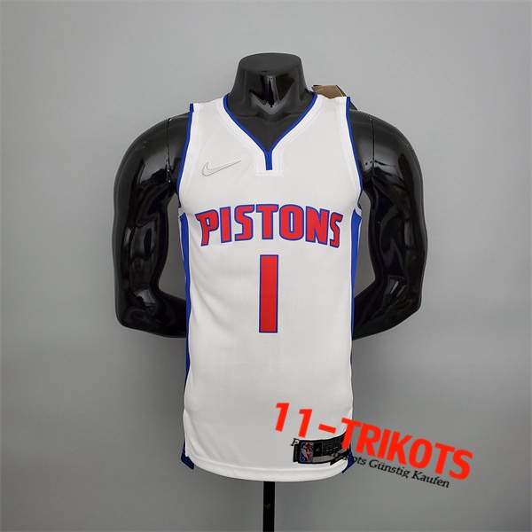 Detroit Pistons (Iverson #1) NBA Trikots Weiß 75th Anniversary