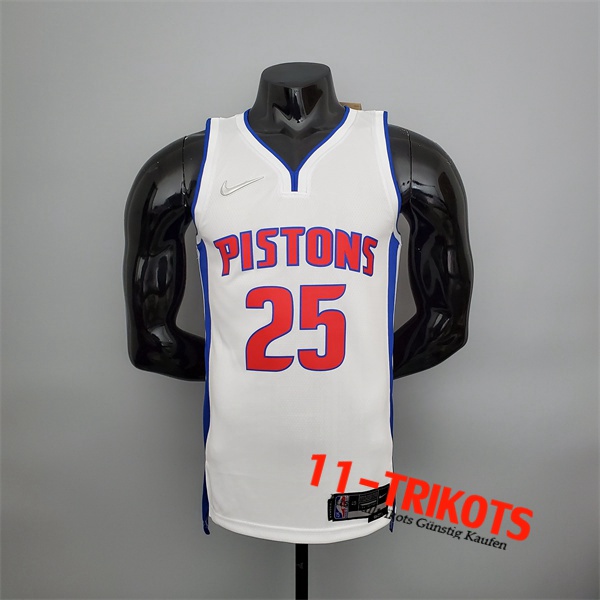 Detroit Pistons (Rosa #25) NBA Trikots Weiß 75th Anniversary