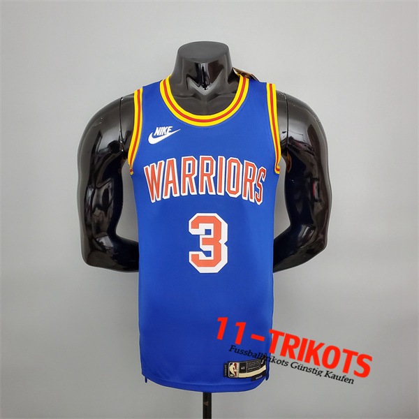 Golden State Warriors (Poole #3) NBA Trikots Blau Retro 75th Anniversary