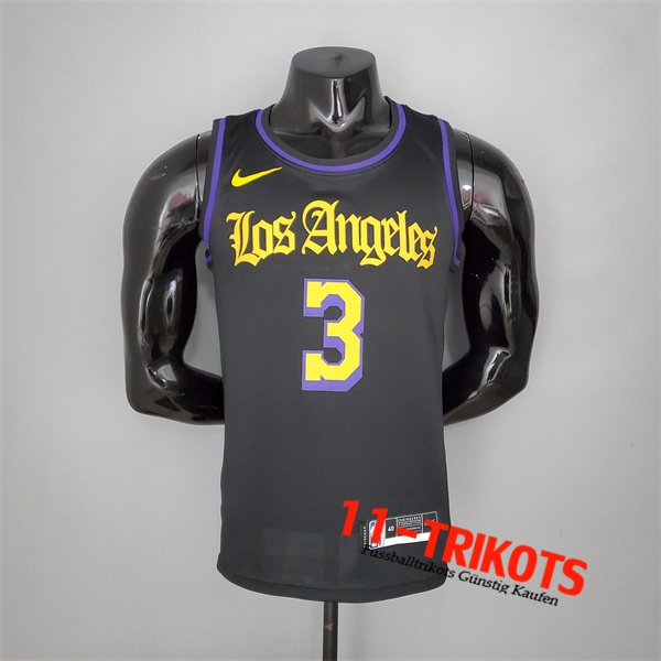 Los Angeles Lakers (Davis #3) NBA Trikots 2021 Schwarz