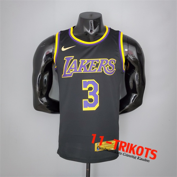 Los Angeles Lakers (Davis #3) NBA Trikots 2021 Schwarz Bonus Edition