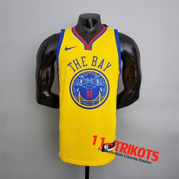 Golden State Warriors (Thompson #11) NBA Trikots 2018 Gelb Chinese Dragon Robe