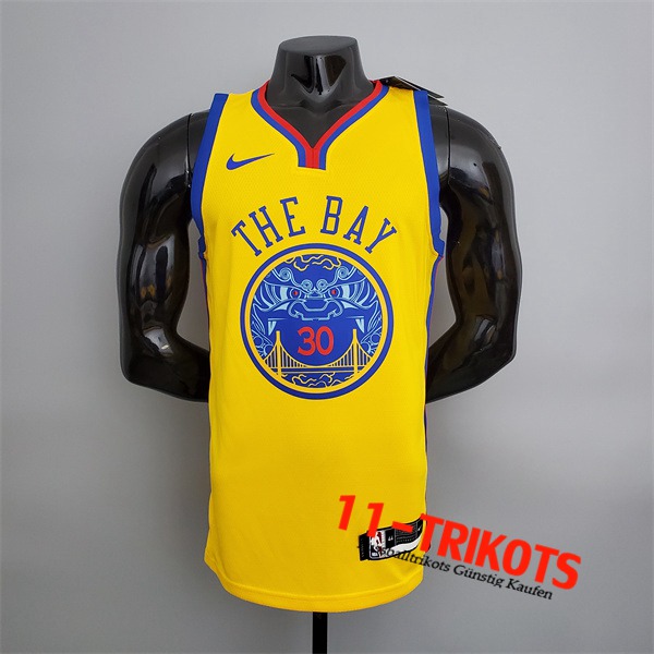 Golden State Warriors (Warriors #30) NBA Trikots 2018 Gelb Chinese Dragon Robe