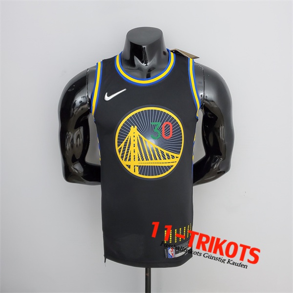 Golden State Warriors (Curry #30) NBA Trikots Schwarz 75th Anniversary Mexiko Edition