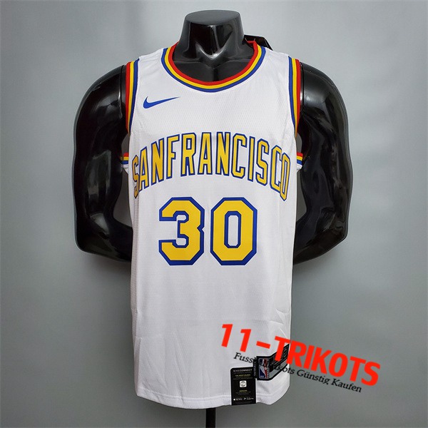 Golden State Warriors (Curry #30) NBA Trikots Retro Weiß