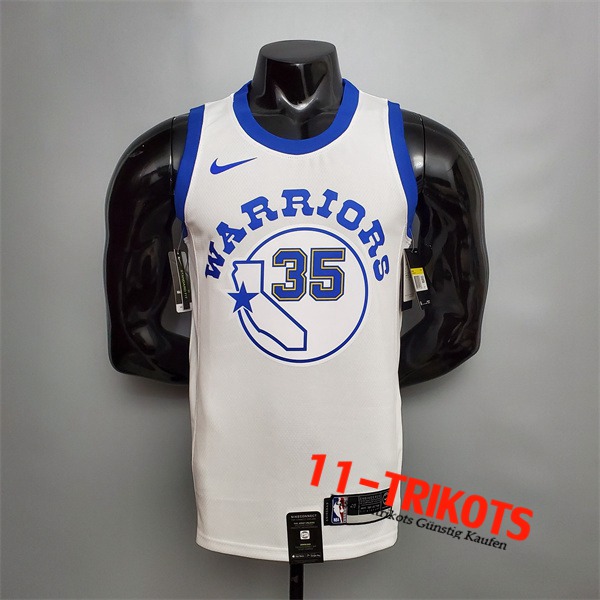 Golden State Warriors (Durant #35) NBA Trikots Weiß Retro Version