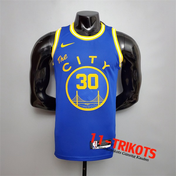 Golden State Warriors (Curry #30) NBA Trikots Blau Tram Version