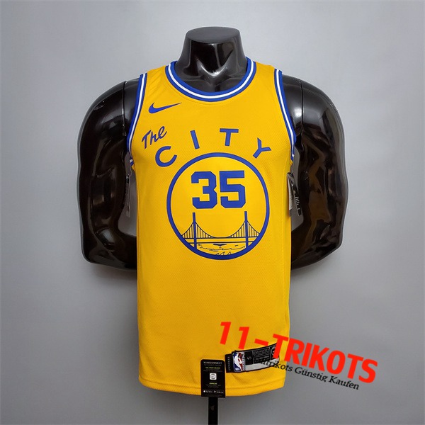 Golden State Warriors (Durant #35) NBA Trikots Gelb Tram Version