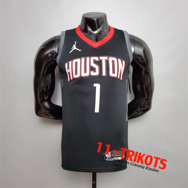 Houston Rockets (McGrady #1) NBA Trikots Schwarz Jordan Theme Limited City Edition