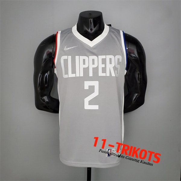 Los Angeles Clippers (Leonard #2) NBA Trikots 2021 Grau Bonus Edition