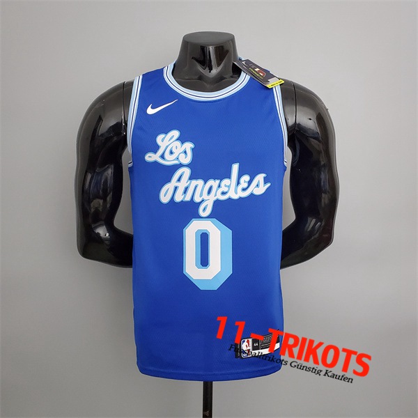 Los Angeles Lakers (Westbrook #0) NBA Trikots 2021 Retro Blau