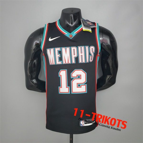 Memphis Grizzlies (Morant #12) NBA Trikots Retro Schwarz