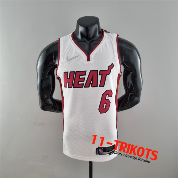 Miami Heat (James #6) NBA Trikots Weiß 75th Anniversary
