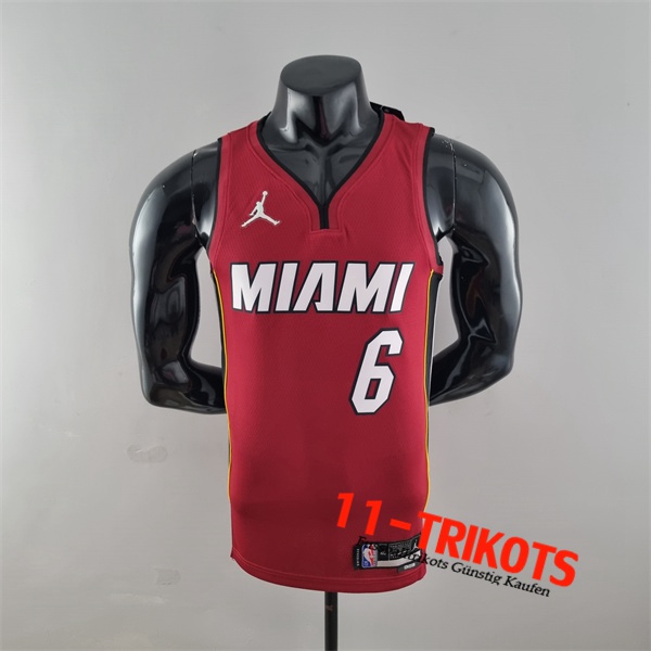 Miami Heat (James #6) NBA Trikots Rotwein 75th Anniversary