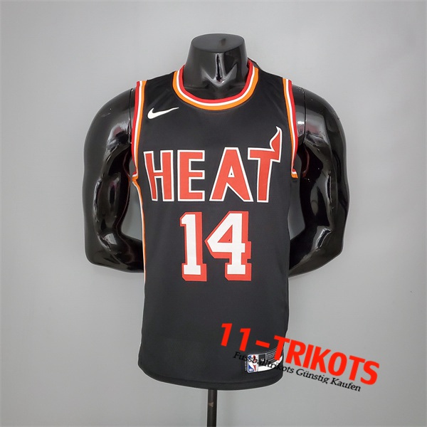 Miami Heat (Herro #14) NBA Trikots 2018 Schwarz Retro Night