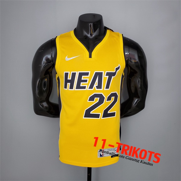 Miami Heat (Butler #22) NBA Trikots 2021 Gelb Bonus Edition