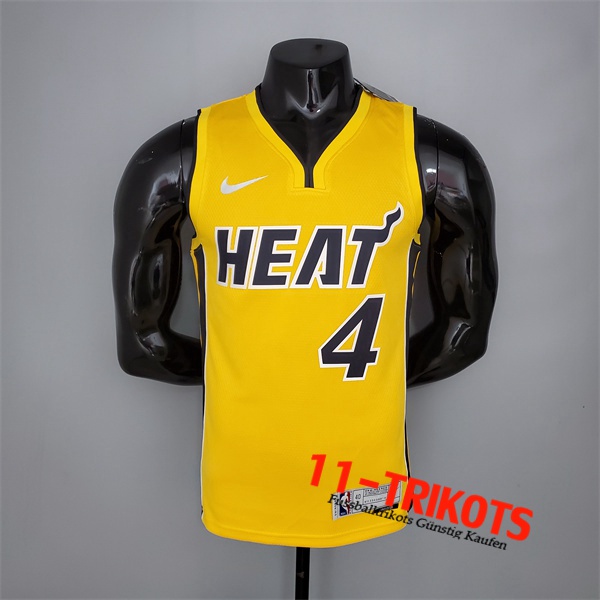 Miami Heat (Oladipo #4) NBA Trikots 2021 Gelb Bonus Edition