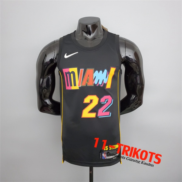 Miami Heat (Butler #22) NBA Trikots 2022 Season Schwarz City Edition