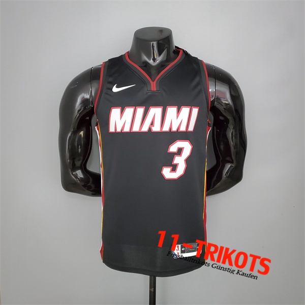 Miami Heat (Wade #3) NBA Trikots Schwarz