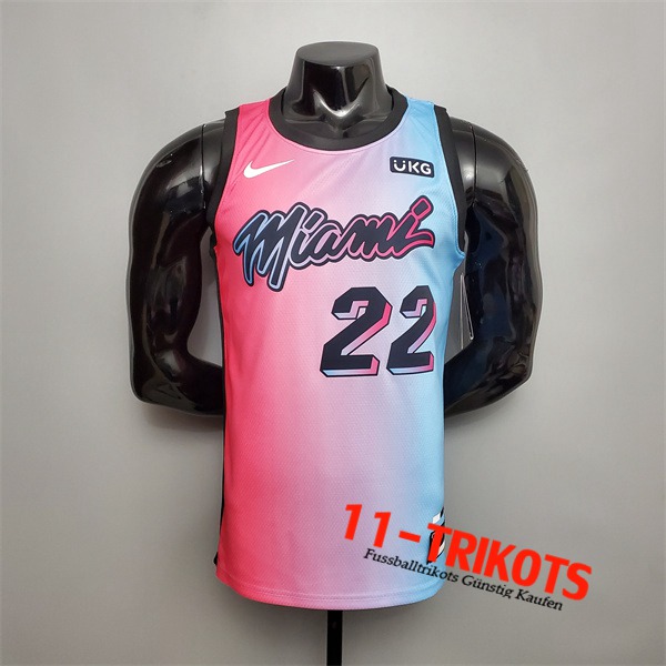 Neues Miami Heat (Butler #22) NBA Trikots Rosa/Blau Gradient Color City Edition